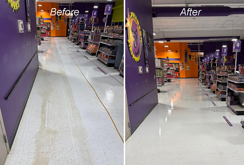 Sealing and Waxing Transformed this store's floor!