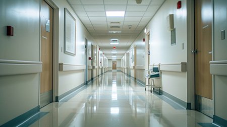 Clean floor in hospital lobby